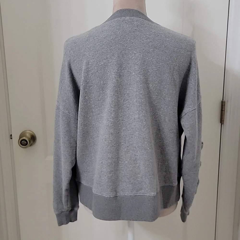 Mile(s) by Madewell, Size M, Oversized Gray Ruffle Sweatshirt.